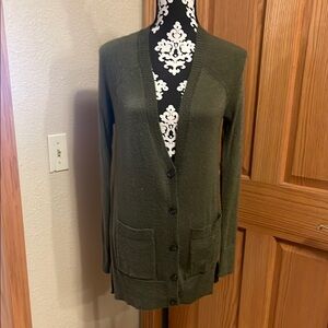 Women's Olive Green Cardigan Sweater